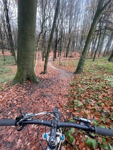 Mountainbike rit door het bos